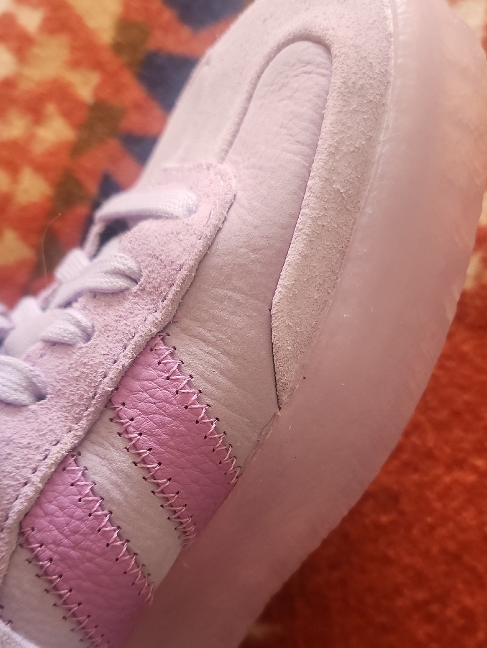 adidas Lavender Low-Top Samba Womens Suede Sneakers - Size 8 - Picture 6 of 7